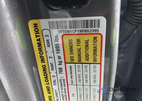 2022 Ford F-150 Xl z USA, uszkodzony, nr VIN 1FTEW1CP1NFB62095